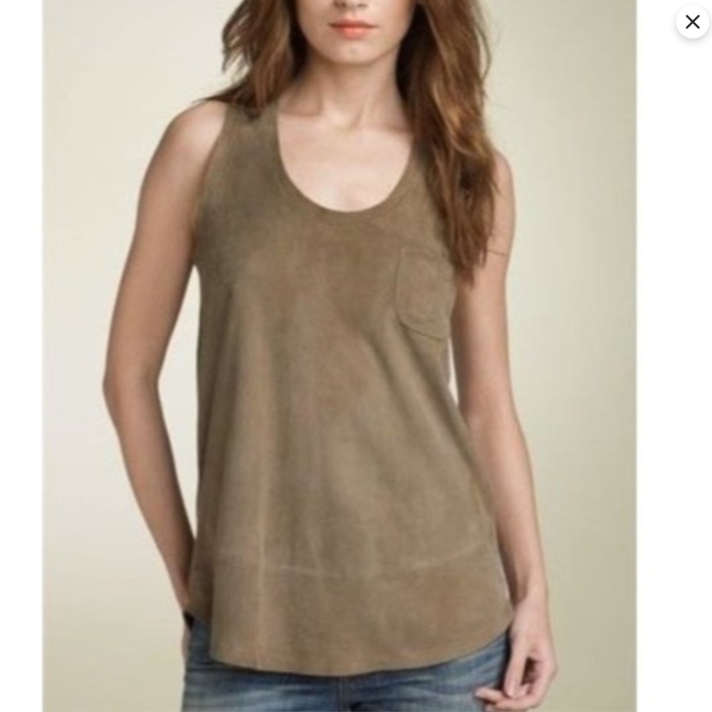 JOIE Leather Tank Top Alicia in Mink